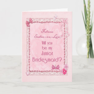 A craft look Junior Bridesmaid invitation