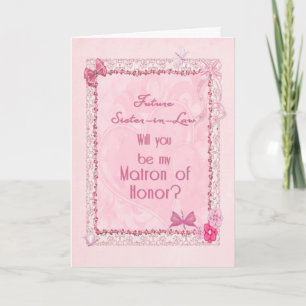 A craft look Matron of Honour invitation
