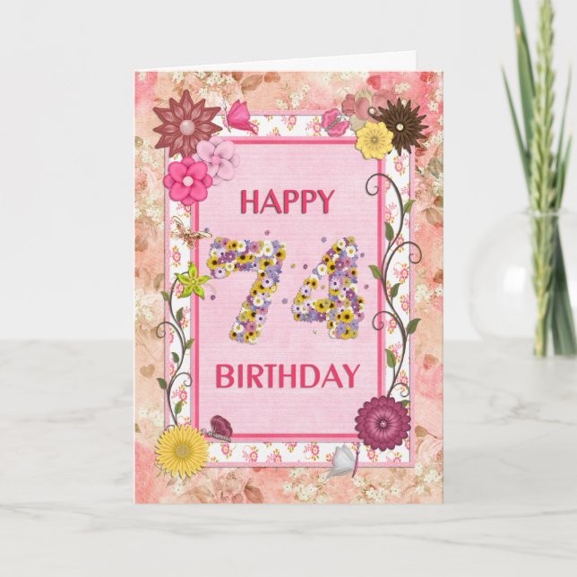 A craftlook 74th birthday card (Front)