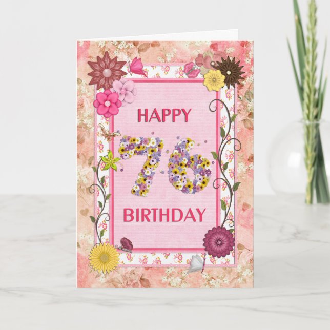 A craftlook 76th birthday card (Front)