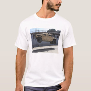 A crane lifts an M998 Humvee T-Shirt