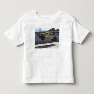 A crane lifts an M998 Humvee Toddler T-Shirt