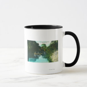 A Creek Scene with Family in a Canoe Mug