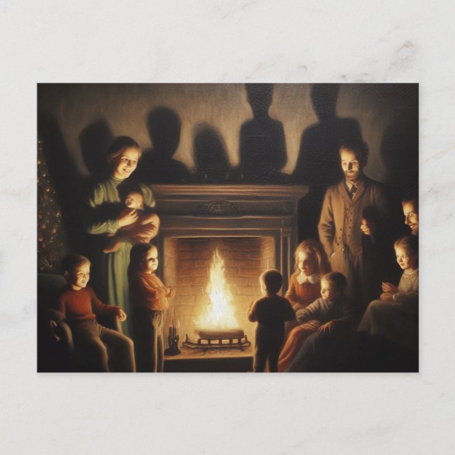 A Creepy Haunted Christmas Horror Postcard (Front)