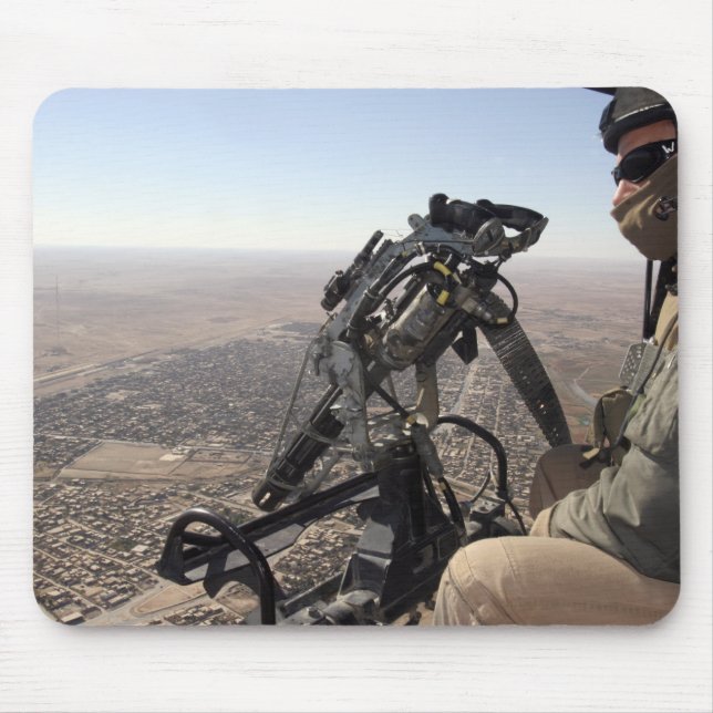 A crew chief looks for suspicious activity mouse mat (Front)