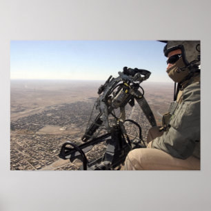 A crew chief looks for suspicious activity poster