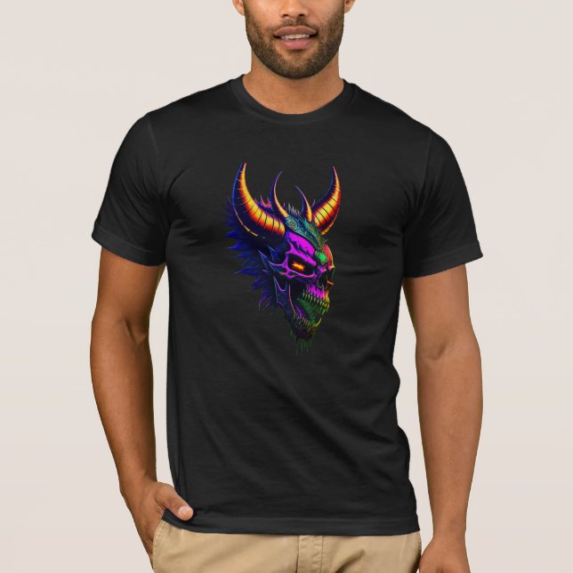 A crezy terrifying evil demon skull  T-Shirt (Front)