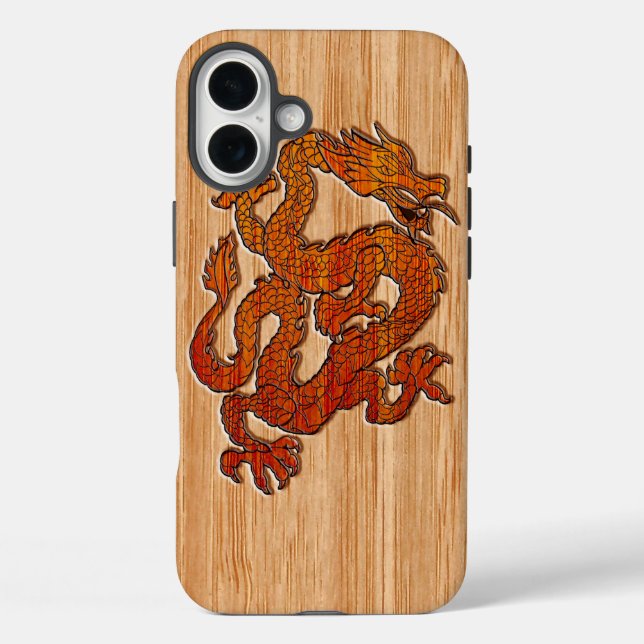 A Crimson Dragon on Bamboo like Case-Mate iPhone Case (Back)