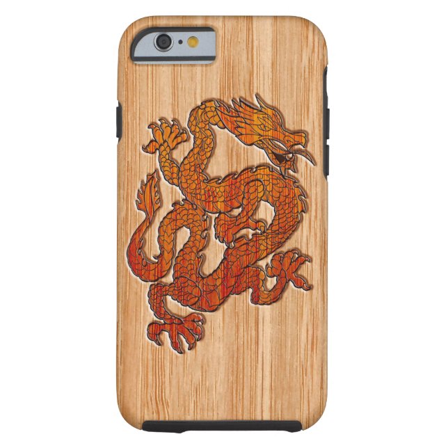 A Crimson Dragon on Bamboo like Case-Mate iPhone Case (Back)