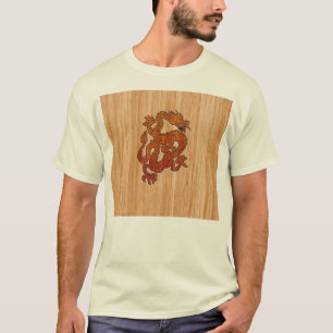A Crimson Dragon on Bamboo like T-Shirt