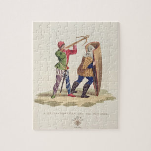 A Cross-bowman and his Paviser, 1433, from 'Ancien Jigsaw Puzzle