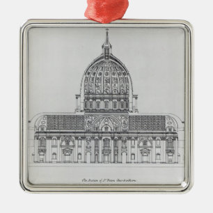 A cross-section of St. Peter's, Rome Metal Tree Decoration
