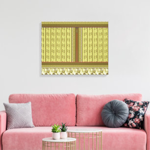 a cross stitch pattern of a vase with flowers canvas print