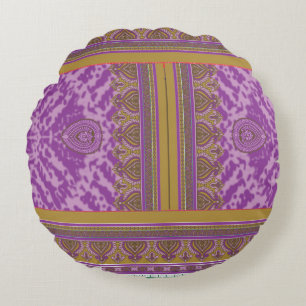 a cross stitch pattern with a purple and yellow b round cushion