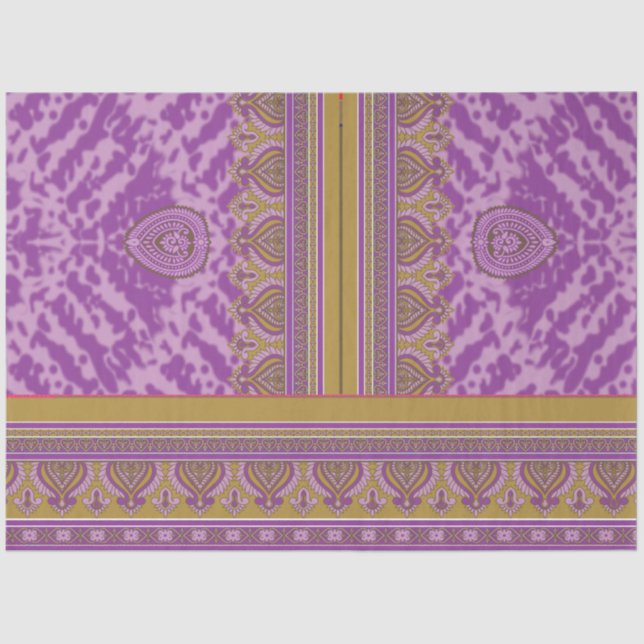  a cross stitch pattern with a purple and yellow b tissue paper (Front)