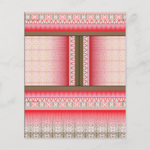 a cross stitch pattern with a red background flyer