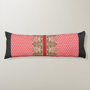 a cross stitch pattern with a red border body cushion