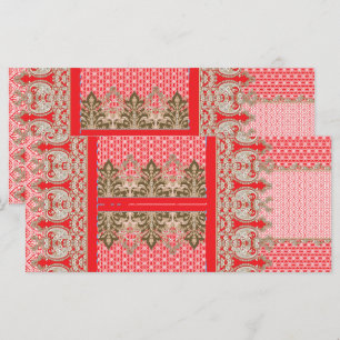 a cross stitch pattern with a red border menu