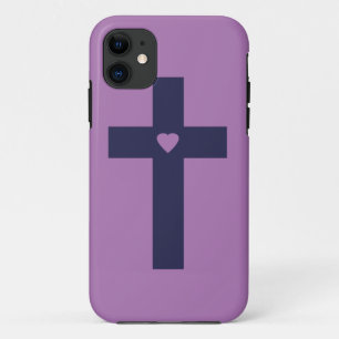 A cross with heart  iPhone 11 case
