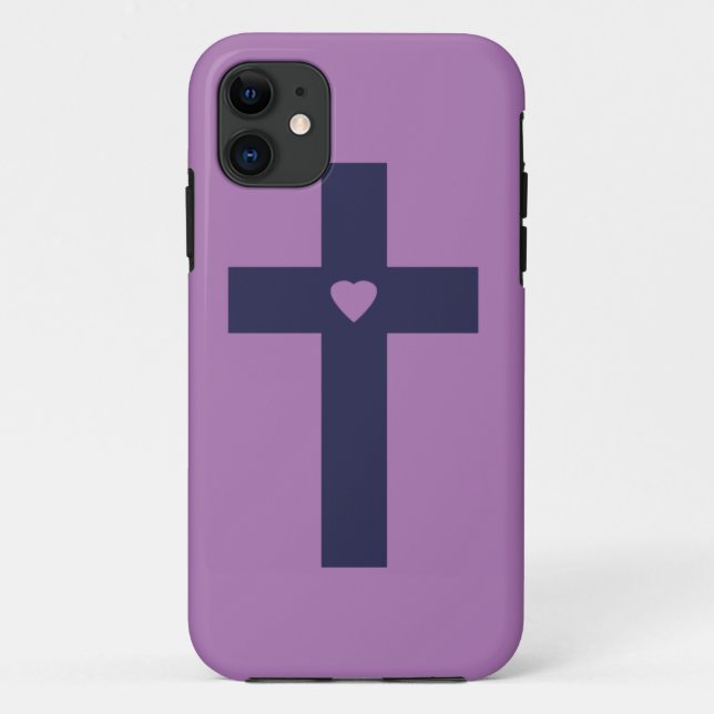 A Cross With Heart Sacred Love Art Case-Mate iPhone Case (Back)
