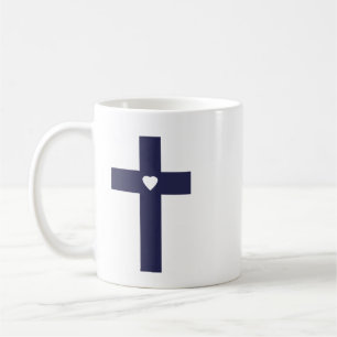 A Cross With Heart Sacred Love Art Coffee Mug