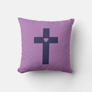A Cross With Heart Sacred Love Art Cushion