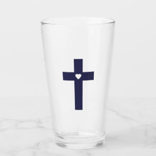 A Cross With Heart Sacred Love Art Glass