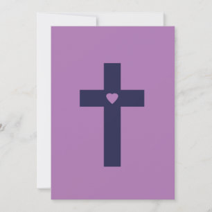 A Cross With Heart Sacred Love Art Invitation