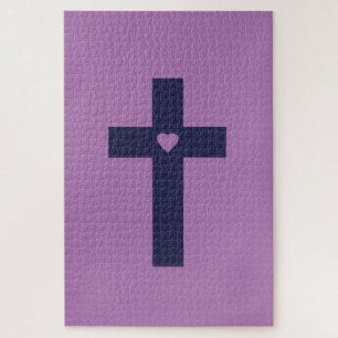 A Cross With Heart Sacred Love Art Jigsaw Puzzle
