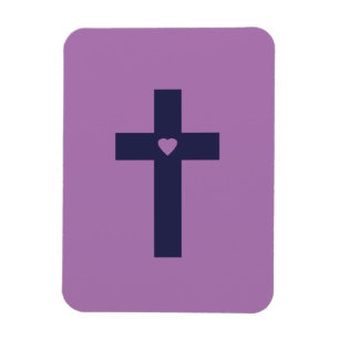 A Cross With Heart Sacred Love Art Magnet