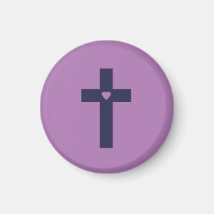 A Cross With Heart Sacred Love Art Magnet