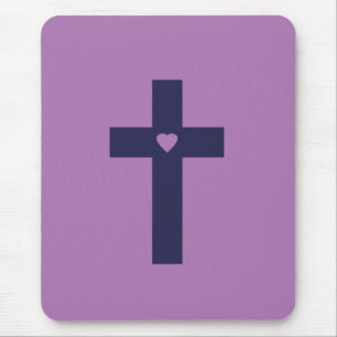 A Cross With Heart Sacred Love Art Mouse Mat