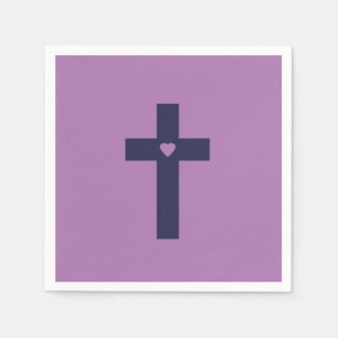 A Cross With Heart Sacred Love Art Napkin