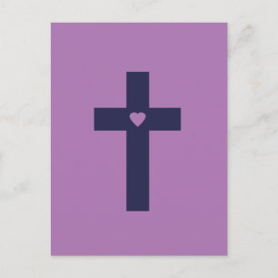 A Cross With Heart Sacred Love Art Postcard