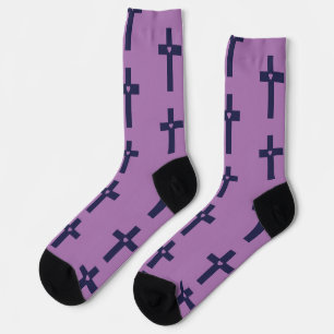 A Cross With Heart Sacred Love Art Socks