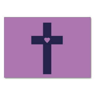 A Cross With Heart Sacred Love Art Table Number