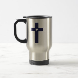 A Cross With Heart Sacred Love Art Travel Mug