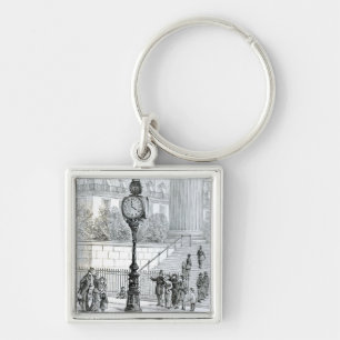 A Crowd Admires a Pneumatic Clock Key Ring