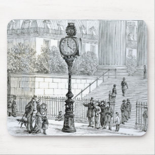 A Crowd Admires a Pneumatic Clock Mouse Mat