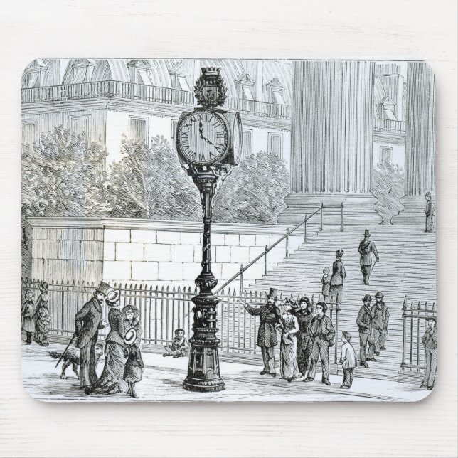 A Crowd Admires a Pneumatic Clock Mouse Mat (Front)