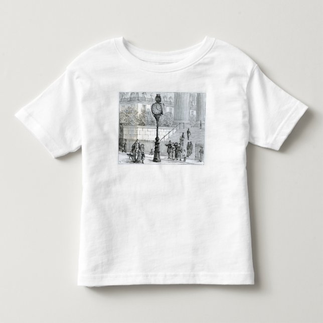 A Crowd Admires a Pneumatic Clock Toddler T-Shirt (Front)