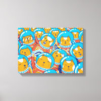 A Crowd Of Catstronauts Cute Illustration