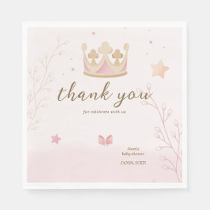 "A Crown For Princess" Pastel Shade Baby Shower Napkin