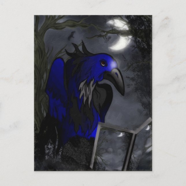 A Crow's Story Gothic Folk Art Postcard (Front)