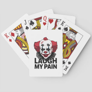 A crying clown face playing cards