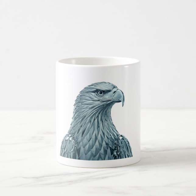 A Crystal Eagle In A Regal Pose: Coffee Mug (Center)