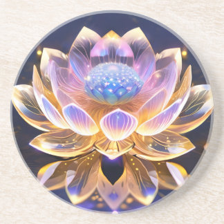 A crystal lotus flower Sandstone Coaster