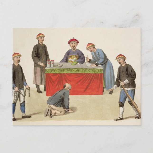 A Culprit before a Magistrate, plate 1 from 'The P Postcard (Front)