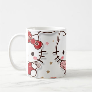 a cup designed with a cute kitty