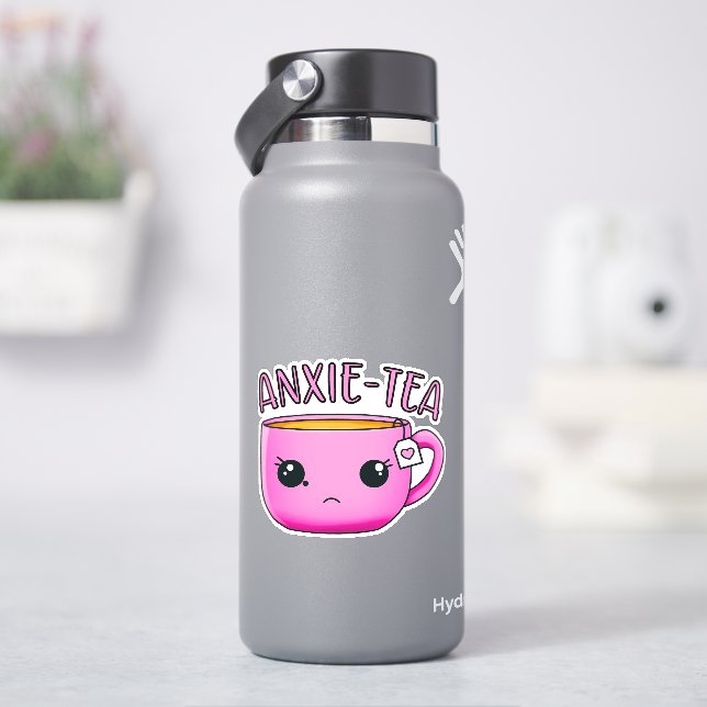 A cup of ANXIE-TEA Kawaii Tea Pun (HydroFlask)